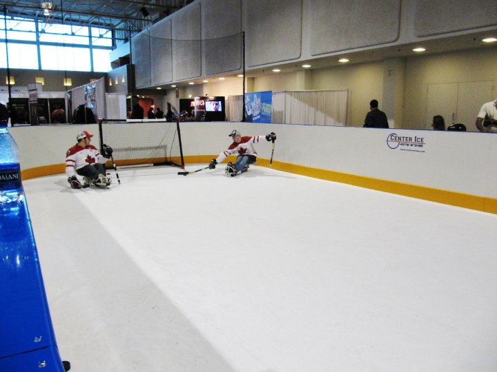 Synthetic ice outdoor setup