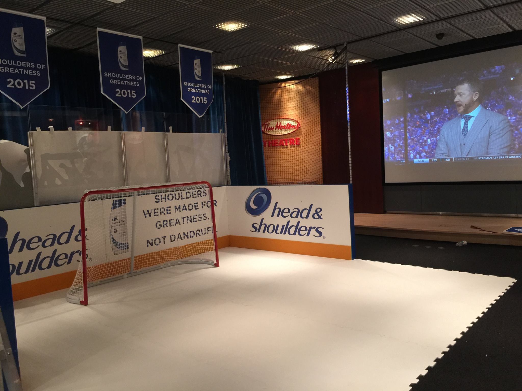 Professional drills on synthetic ice