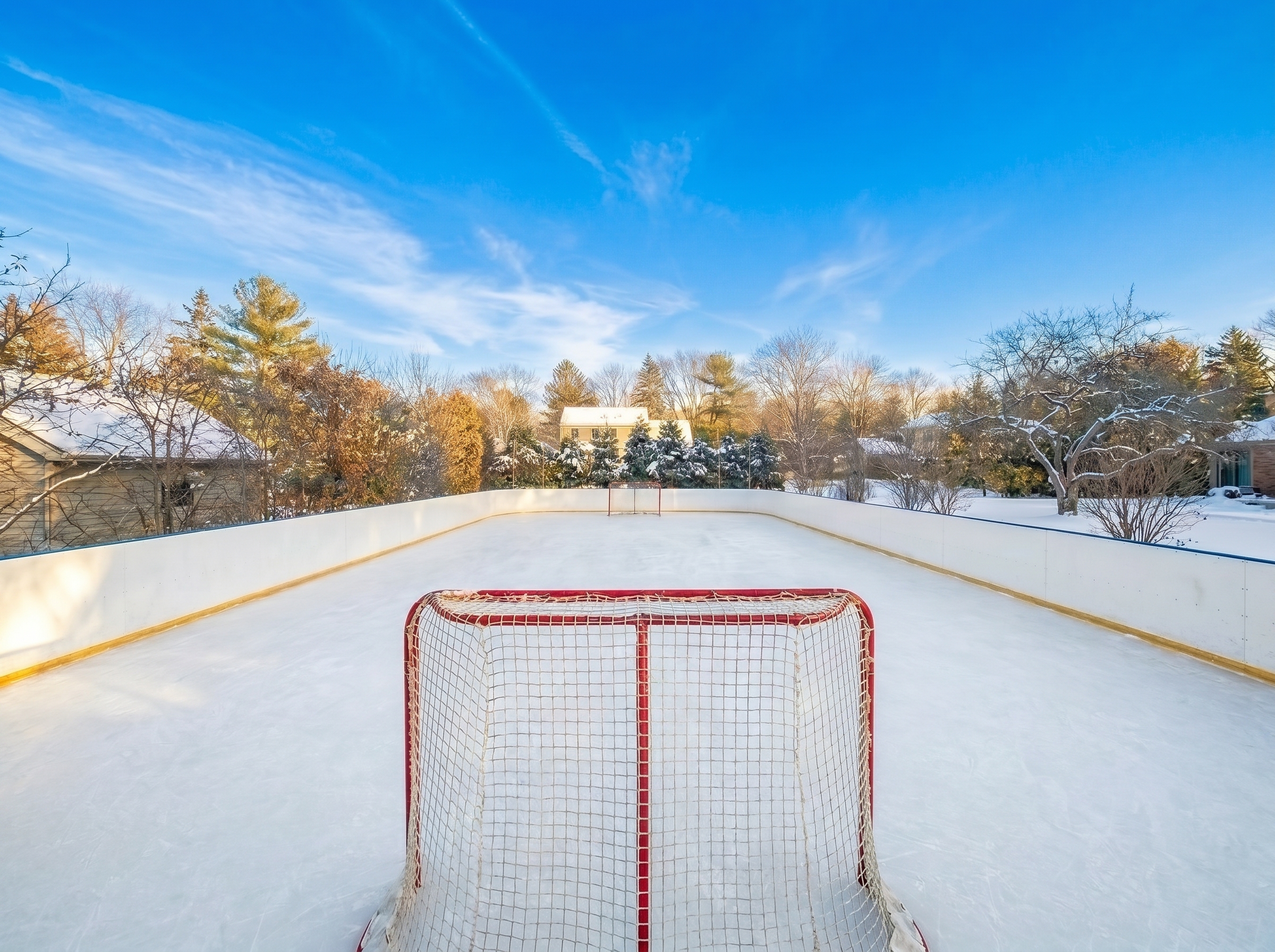 Aerial view of rink installation
